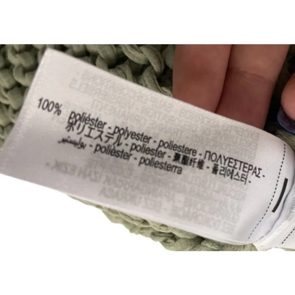 Zara Women Knit Sweater Cardigan Chunky S Small Green flower button 3920/237 NWT - Picture 10 of 16